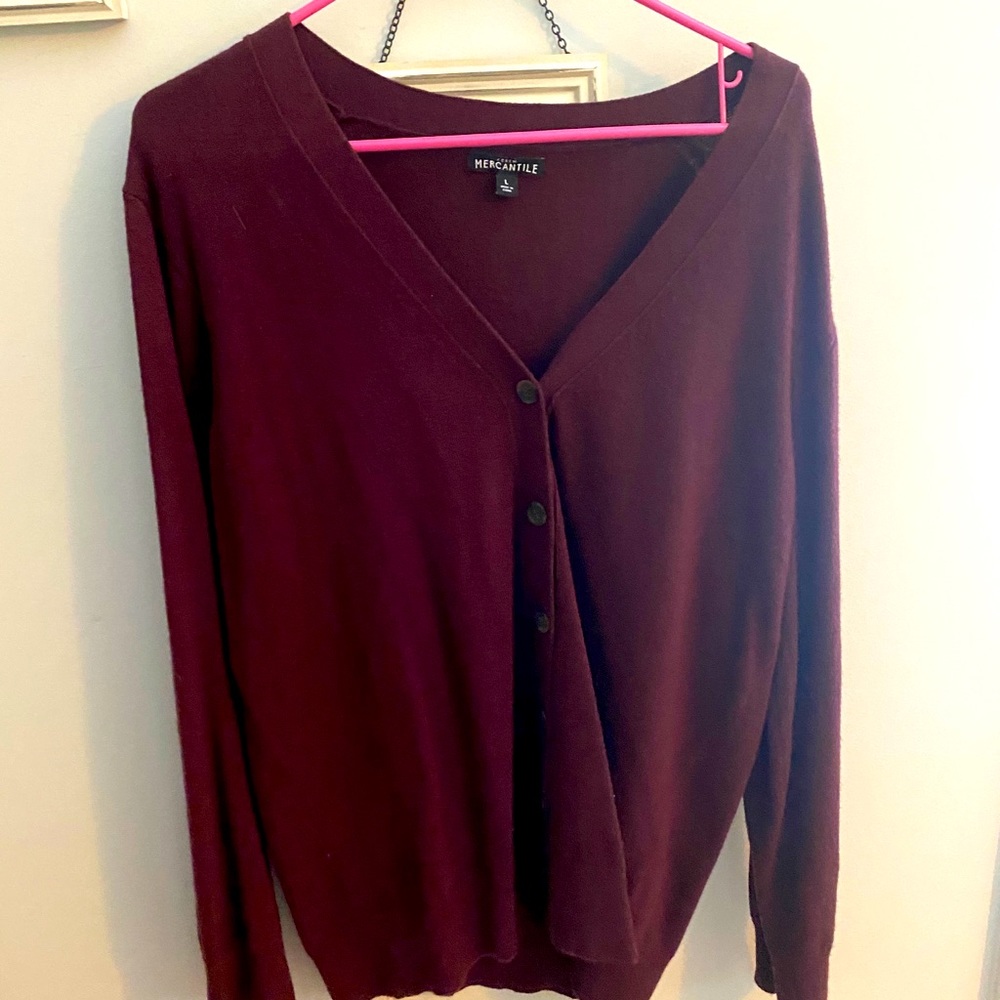 Burgundy Jcrew Factory cardigan